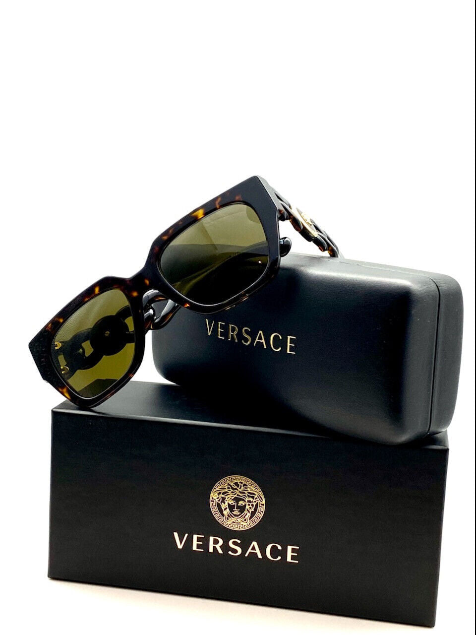 Versace VE4409 108/73 Havana/Dark Brown Full-Rim Square Women's Sunglasses