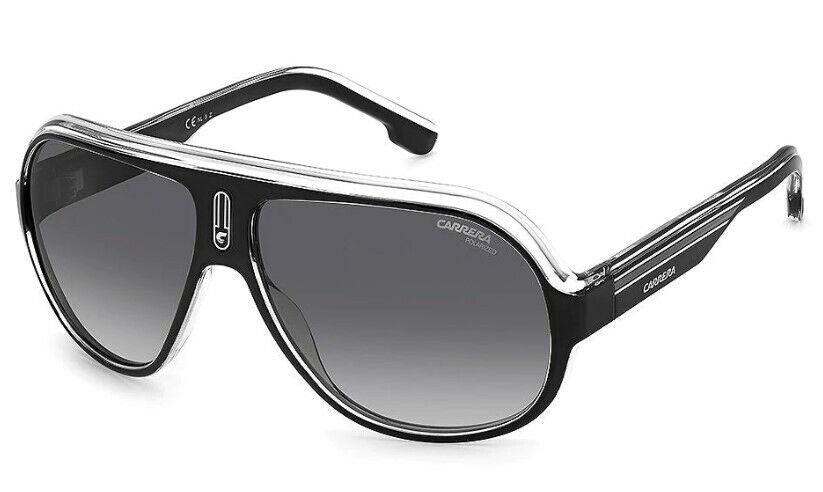 Carrera Speedway/N 80S/WJ Black-White/Grey Polarized Aviator Men's Sunglasses