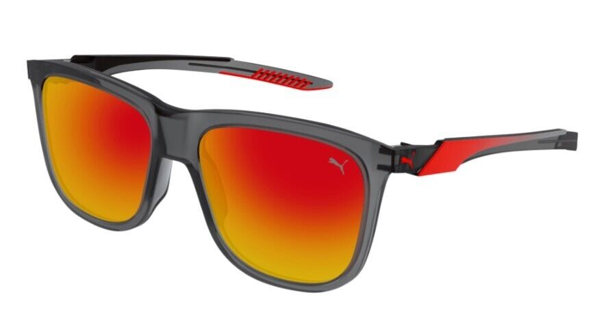 Puma PU0360S 004 Grey/Red Square Full Rim Men's Sunglasses