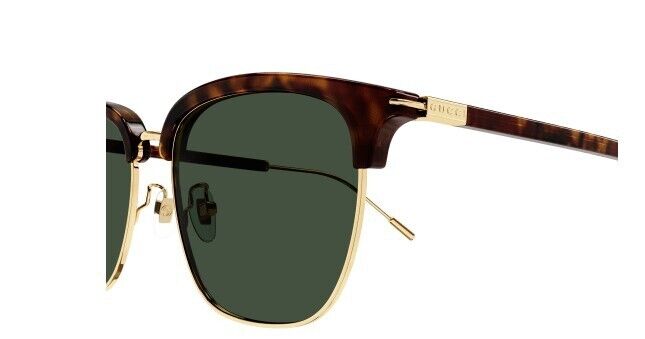 Gucci GG 1275SA 002 Havana-Gold/Green Soft Square Men's Sunglasses