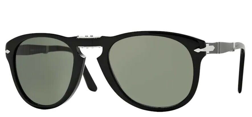 Persol 0PO0714 Folding 95/31 Black/ Silver Pilot Men's Sunglasses