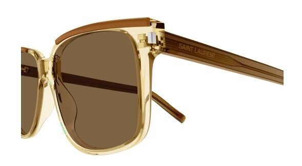 Saint Laurent SL 599 002 Brown/Olive Brown Square Men's Sunglasses