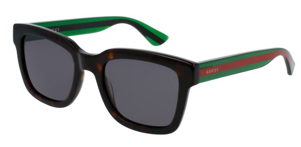 Gucci GG0001SN 003 Havana Green/Gray Square Unisex Sunglasses