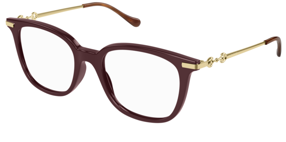 Gucci GG 0968O 003 Brown/Gold Squared Women's Eyeglasses