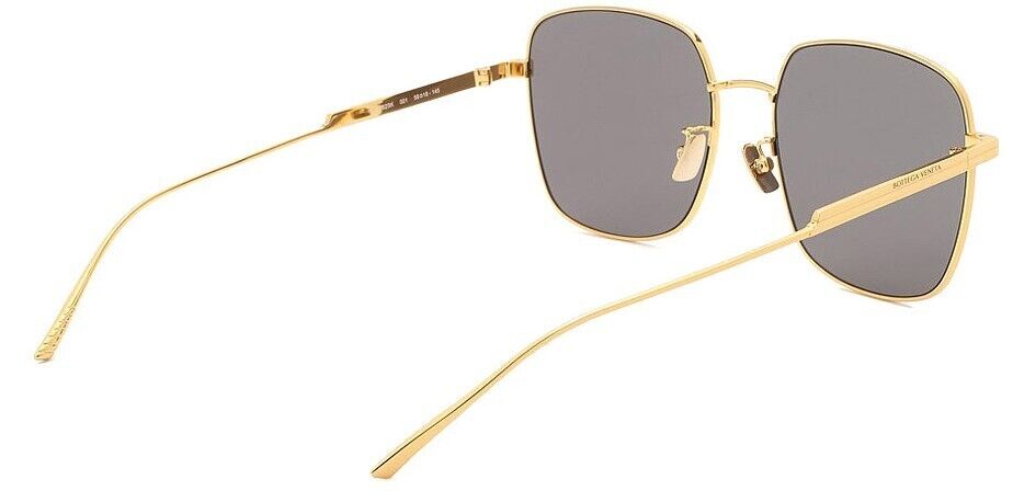 Bottega Veneta BV1082SK 001 Gold/Grey Square Women's Sunglasses