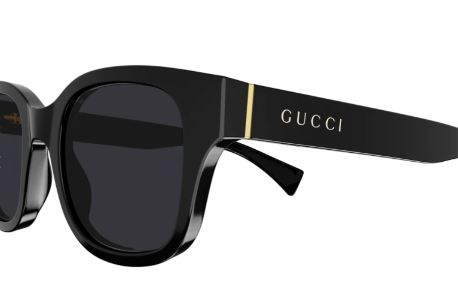 Gucci GG 1139S 001Black/Grey Men's Rectangle Logo Sunglasses