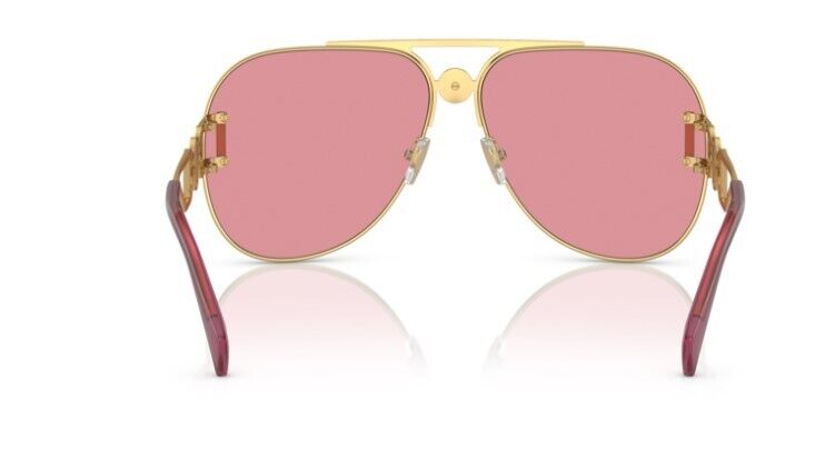 Versace 0VE2255 1002A4 - Gold / Pink Mirror Wide Men's Sunglasses