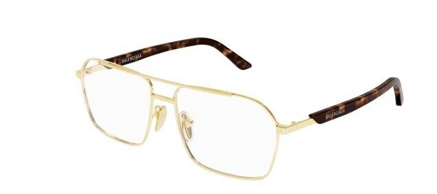 Balenciaga BB0248O 002 Gold-Havana Square Men's Eyeglasses