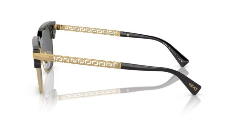 Versace 0VE4447 GB1/87 Black/ Dark Grey Rectangular Men's Sunglasses
