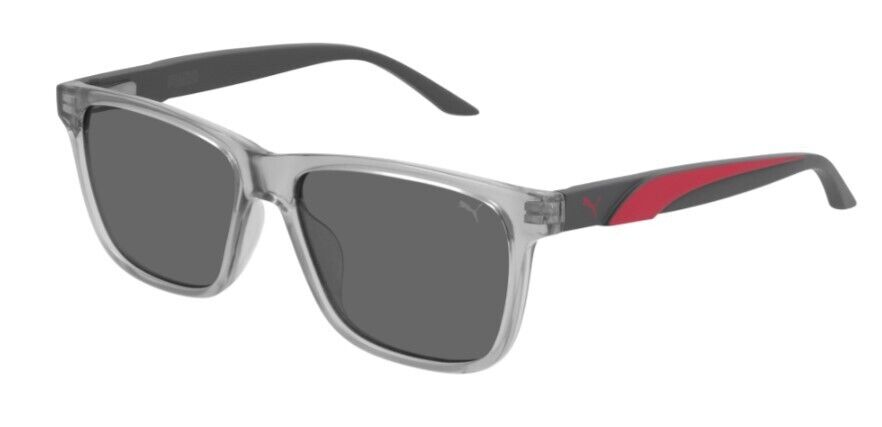 Puma PJ0051S 004 Crystal-Grey/Grey Rectangle Junior Full-Rim Sunglasses