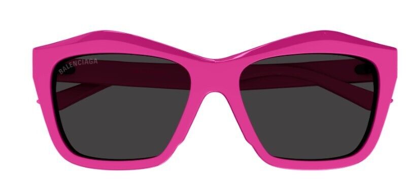 Balenciaga BB0216S 003 Fuchsia/Grey Cut Square Full-Rim Women's Sunglasses