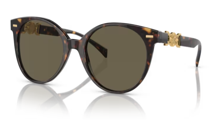 Versace VE4442 108/3 Havana/Brown Round Women's Sunglasses