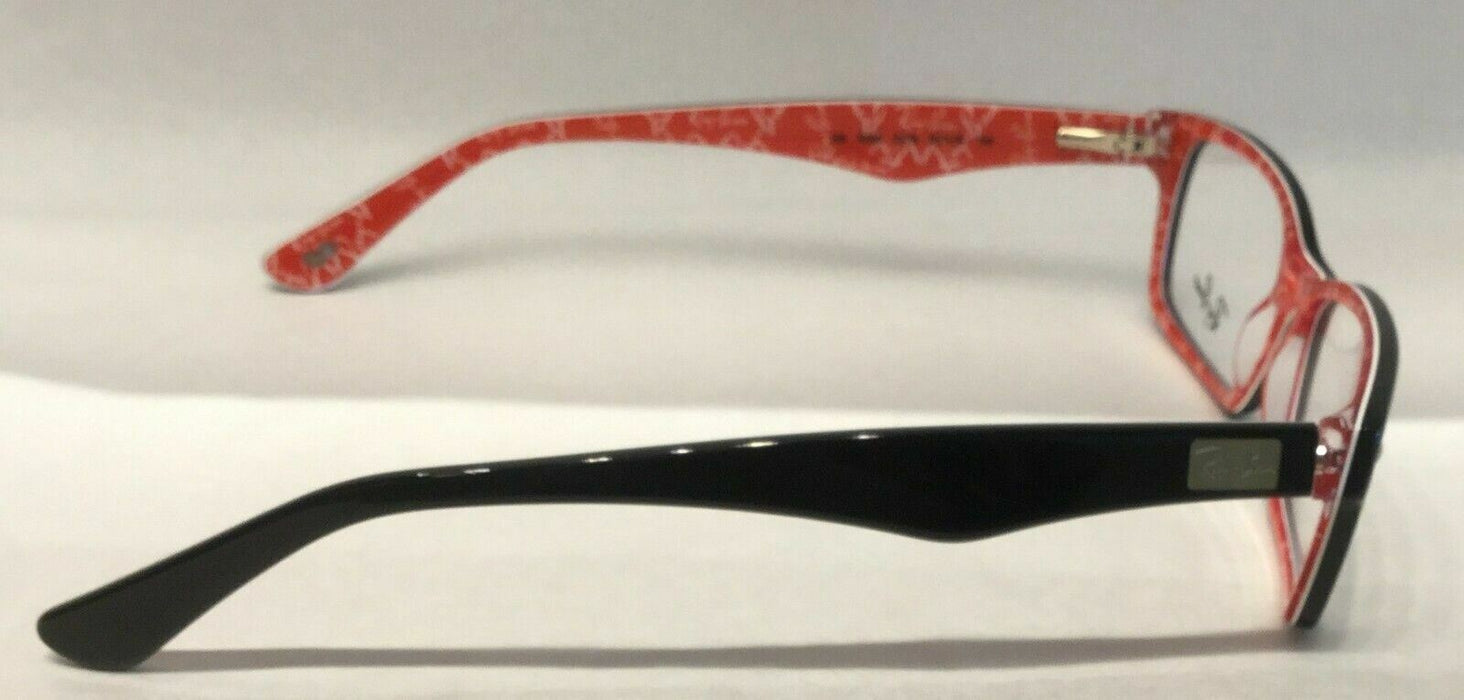 Ray Ban RB 5206 2479 Black on Red Rectangular Unisex Eye wear