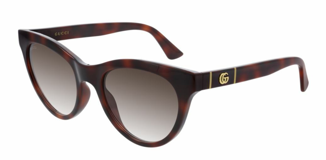 Gucci GG 0763S 002 Havana/Brown Gradient Cat Eye Women Sunglasses