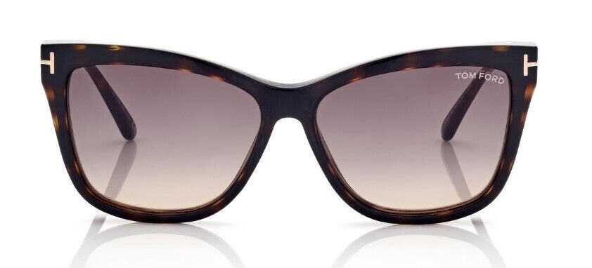 Tom Ford FT5824-B 052 Shiny Dark Havana/Blue Block Eyeglasses With Clip-Ons