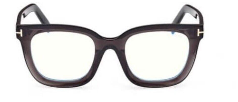 Tom Ford FT5880-B 020 Shiny Transparent Grey/ Blue Block Women's Eyeglasses
