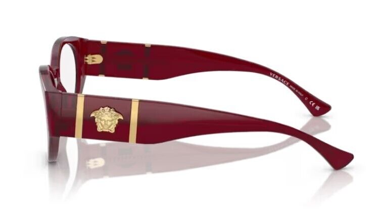 Versace 0VE3345 5430 - Bordeaux transparent/Clear Oval 52 mm Women's Eyeglasses