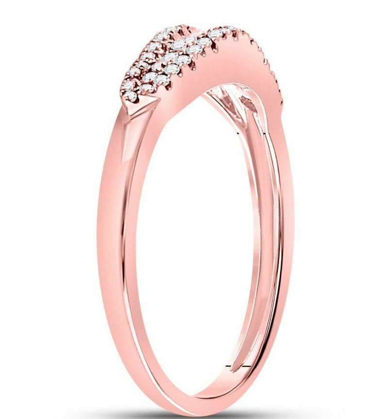 14kt Rose Gold Diamond Womens Fashion Band Ring 3/8 Cttw