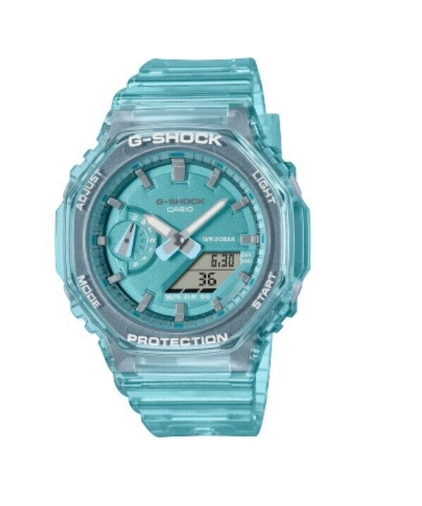 Casio G-Shock Analog-Digital Metallic Translucent Blue Watch GMAS2100SK-2A