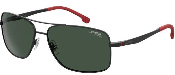 Carrera 8040/S 0003/QT Matte Black/Green Rectangle Men's Sunglasses