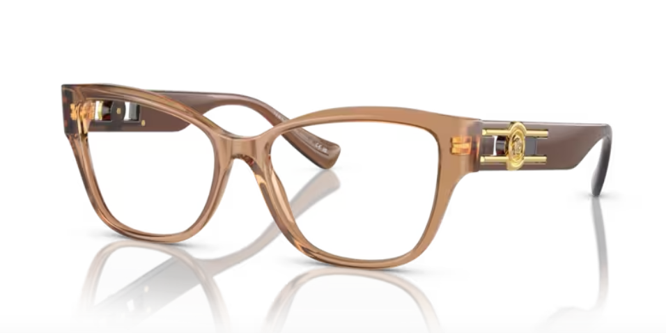 Versace 0VE3347 5436 Brown transparent 54mm Square Women's Eyeglasses