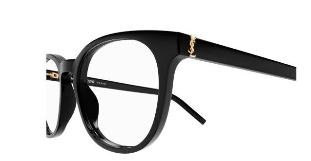 Saint Laurent SL M111 001 Black/Transparent Round Women's Eyeglasses