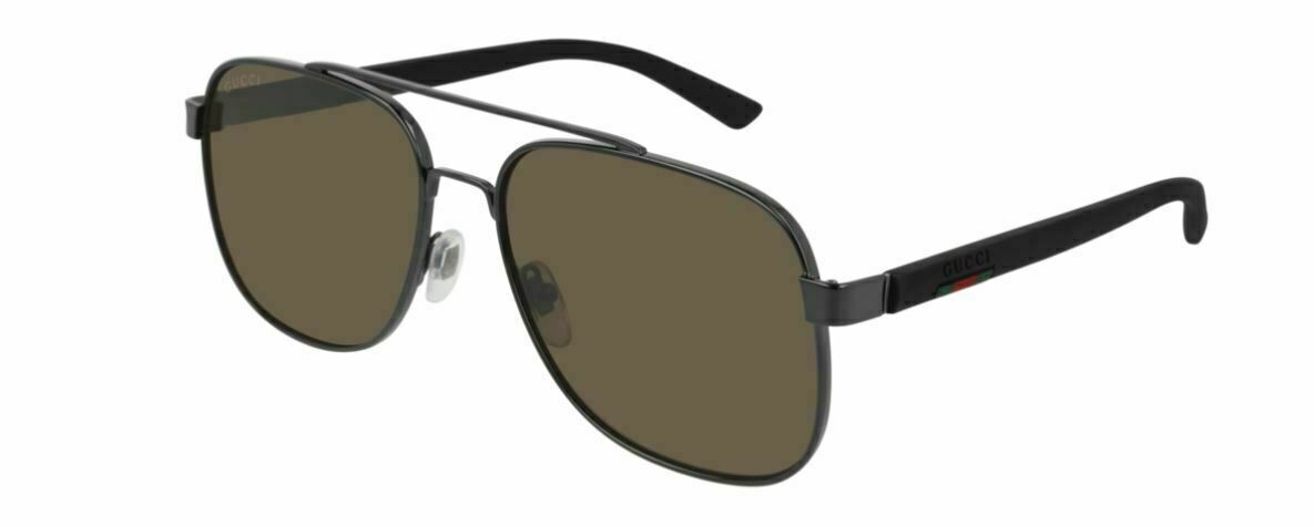 Gucci GG 0422 S 002 Ruthenium/Black Polarized Sunglasses