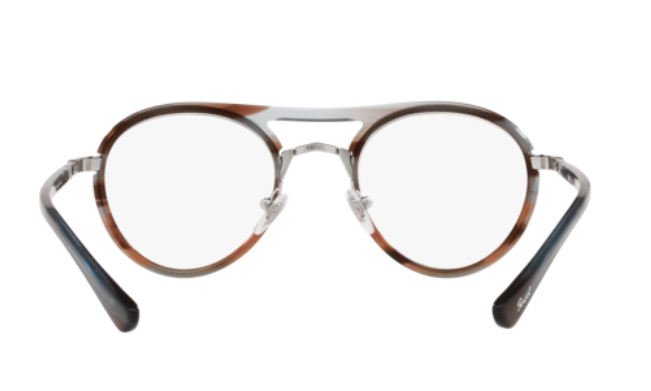 Persol 0PO2485V 1147 Striped Grey Gradient Striped Brown Unisex Eyeglasses