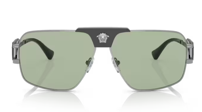 Versace VE2251 1001/2  Green/ Gunmetal Rectangular Men's Sunglasses