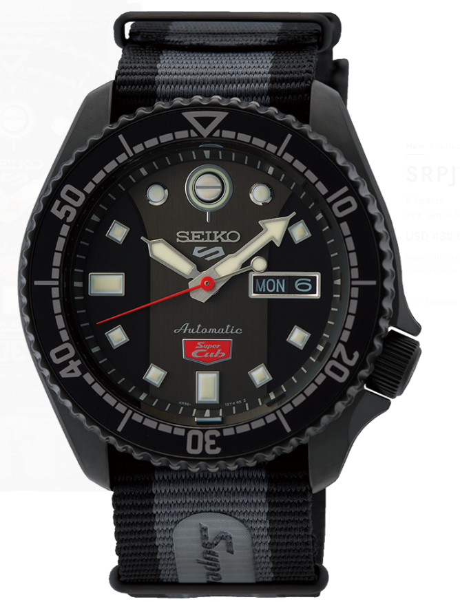 Seiko 5 Sports Super Club Limited Edition Black Dial Men's Watch SRPJ75