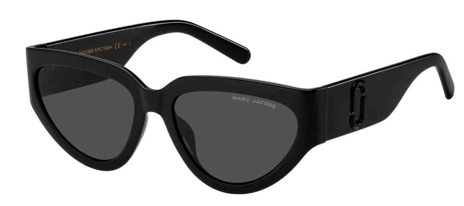 Marc Jacobs Marc-645/S 0807-IR Black/Grey Cat-Eye Women's Sunglasses