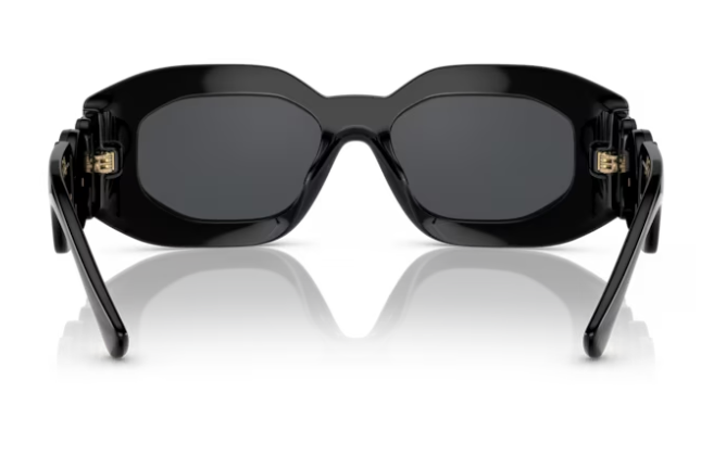 Versace VE4425U 536087 Black/ Dark Grey Oval Men's Sunglasses