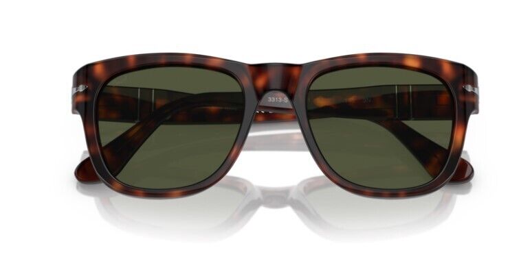 Persol 0PO3313S 24/31 Tortoise brown/Green Square Unisex Sunglasses
