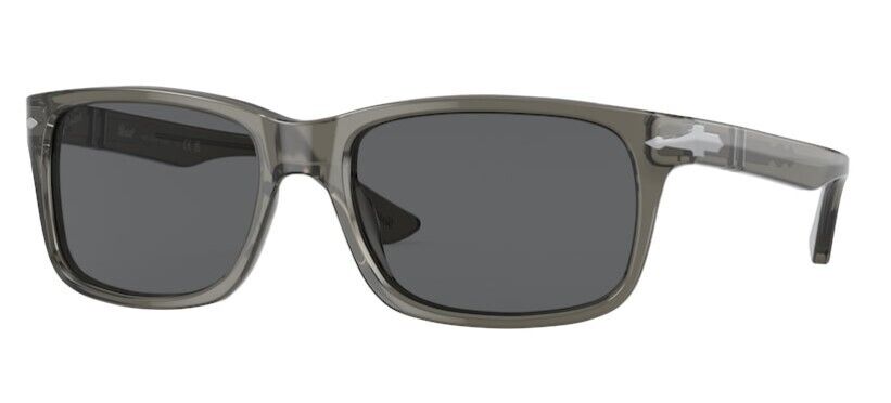 Persol 0PO3048S 1103B1 Transparent Grey/Dark Grey Rectangle Men's Sunglasses