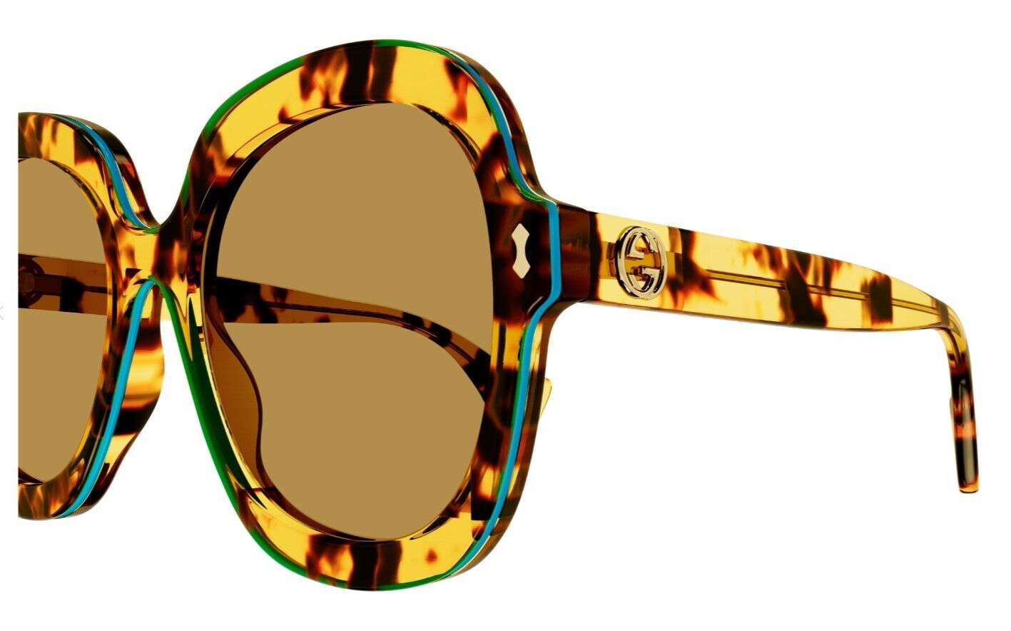 Gucci GG1240S 003 Havana/Brown Oversize Square Women's Sunglasses