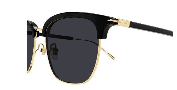 Gucci GG 1275SA 001 Black-Gold/Grey Soft Square Men's Sunglasses