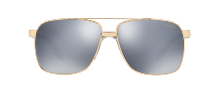 Versace 0VE2174 1002Z3 Gold/Dark grey Polarized Mirrored Square Men's Sunglasses