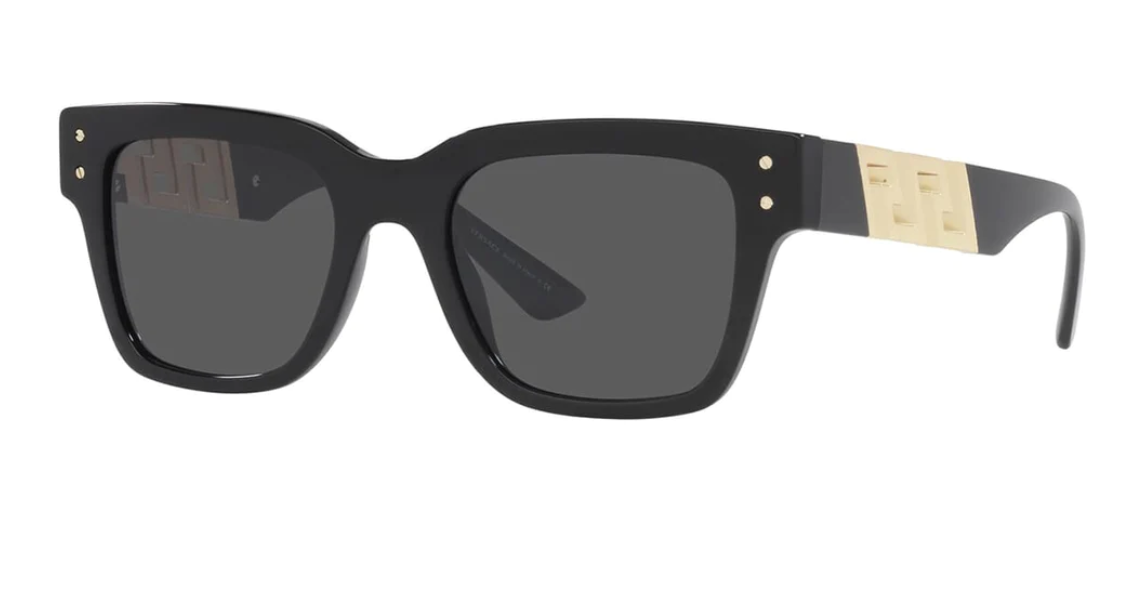 Versace VE4421 GB1/87  Black-Dark Gray Rectangular Men's Sunglasses