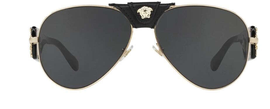 Versace VE 2150Q 100287 Limited Edition Gold-Grey/Black Oval Men's Sunglasses