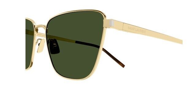 Saint Laurent SL 551 003 Gold/Green Square Women's Sunglasses
