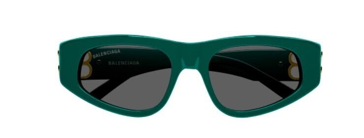 Balenciaga BB 0095S-005 Green/Grey Oval Women's Sunglasses