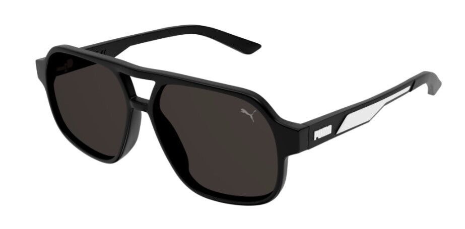 Puma PJ0059S 001 Black/Smoke Pilot Junior Full-Rim Sunglasses