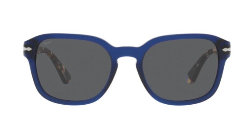 Persol 0PO3305S 1183B1 Opal Blue/Dark Grey Oval Unisex Sunglasses