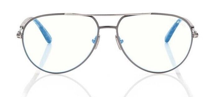 Tom Ford FT5829-B 008 Shiny Dark Gunmetal/Blue Block Men's Eyeglasses