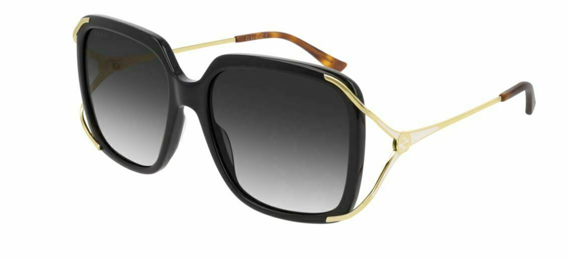 Gucci GG0647S 001 Black/Gold Gradient Sunglasses