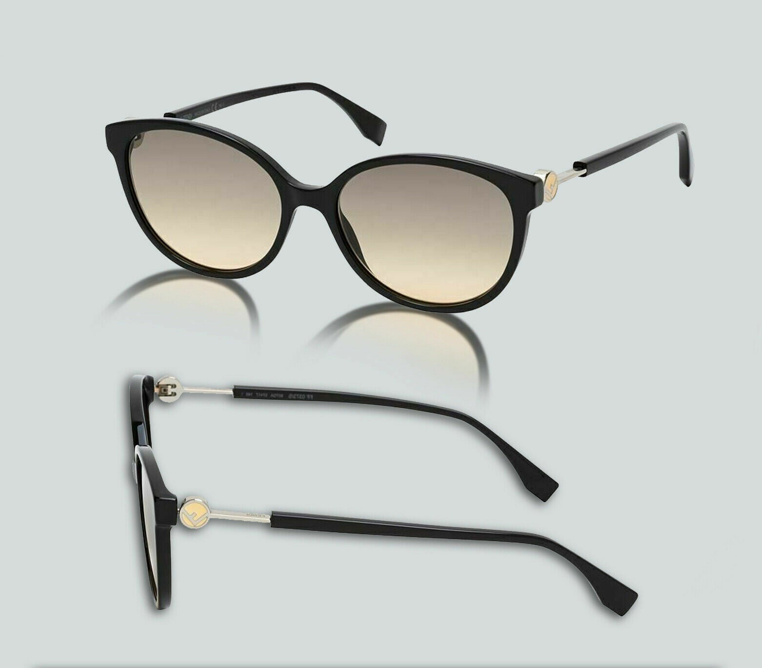 Fendi FF 0373/S 0807/GA Black/Brown Ochre Gradient Sunglasses