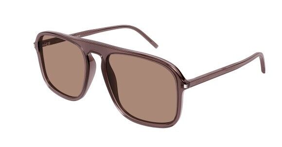 Saint Laurent SL 590 003 Brown/Brown Soft Square Men's Sunglasses