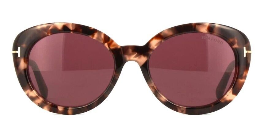 Tom Ford FT 1009 Lily-02 55Y Shiny Pink Havana/Bordeaux Women's Sunglasses