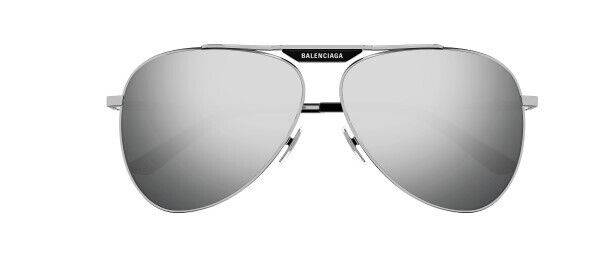 Balenciaga BB0244S 002 Silver Oval Unisex Sunglasses