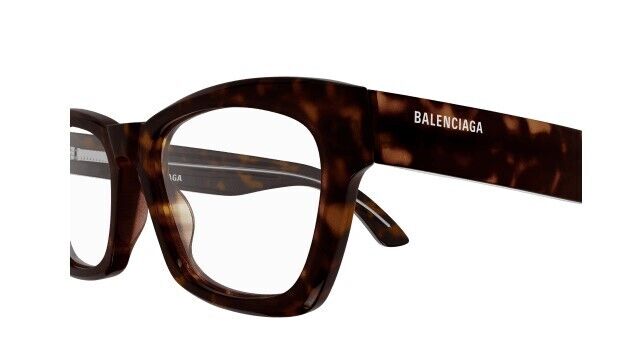 Balenciaga BB0242O 002 Havana Cat-Eye Unisex Eyeglasses